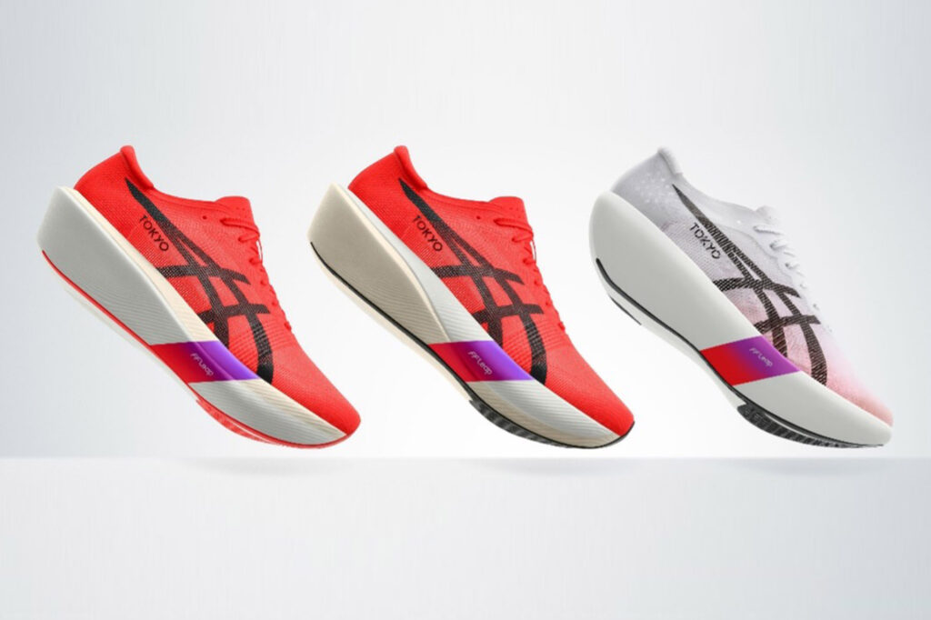 Asics Metaspeed Sky ed Edge Tokyo e la nuova Metaspeed Ray (foto courtesy)