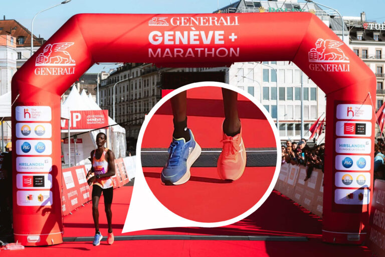 Kipchumba al traguardo della mezza maratona di Ginevra