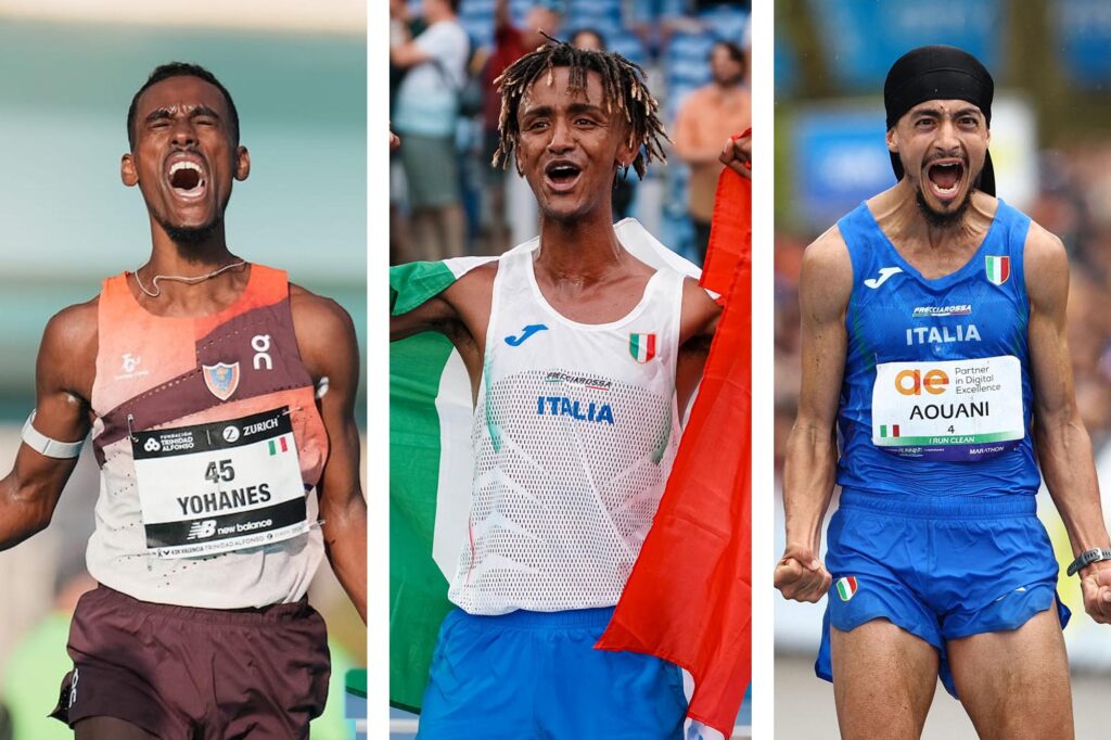 I tre azzurri della maratona: Yohanes Chiappinelli, Yeman Crippa e Iliass Aouani
