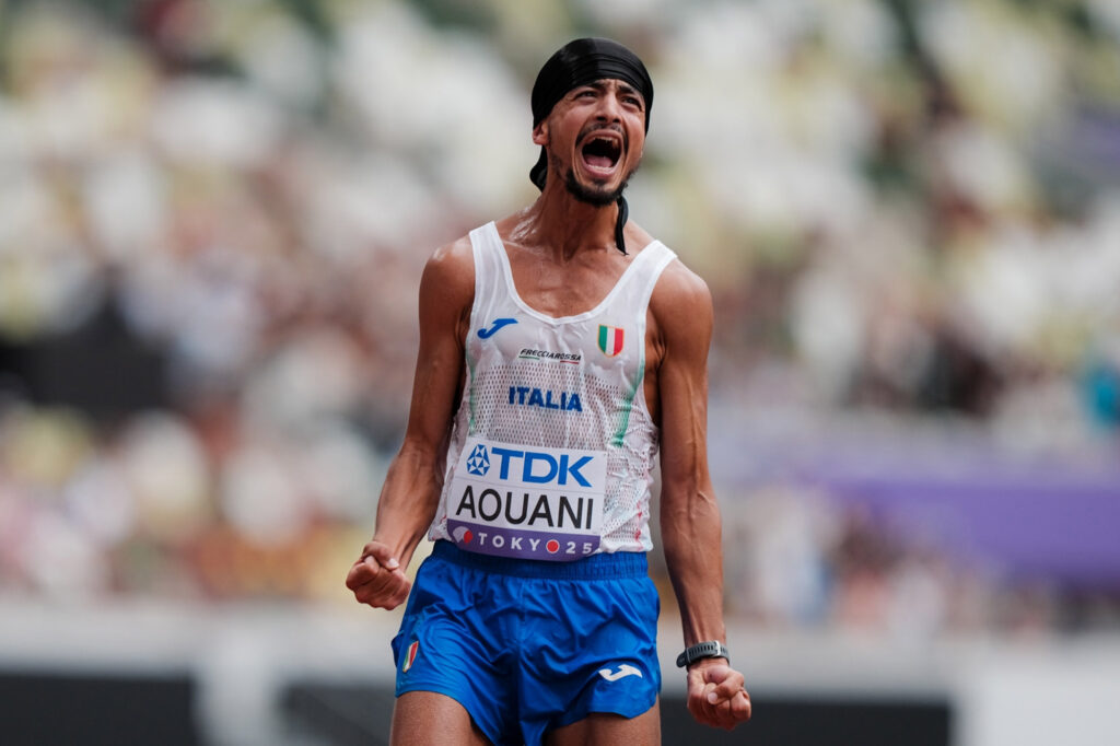 Iliass Aouani, medaglia di bronzo in maratona a Tokyo 2025 (foto Grana/Fidal)