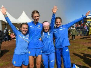 Le azzurre Falchetti, Broggi, Ghelfi e Arnoldo (foto Gulberti/WMRA)
