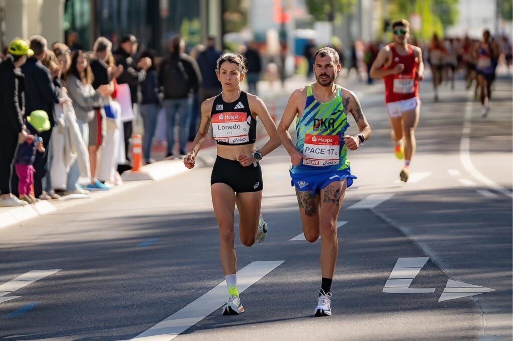 Rebecca Lonedo e Andrea Soffientini alla maratona di Amburgo