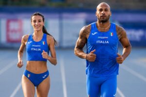 Nadia Battocletti e Marcell Jacobs (immagine AI TRC)