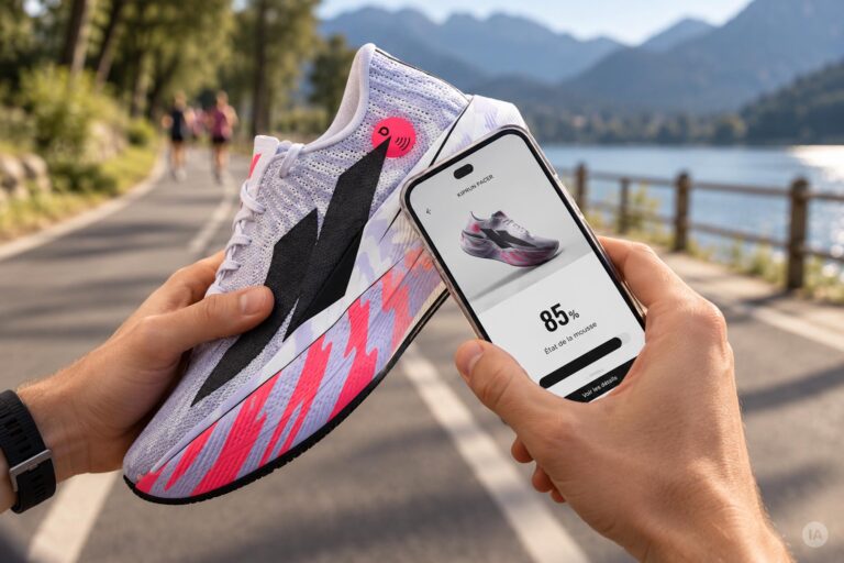 Kiprun Kipnext Connect, la scarpa da running che monitora la durata in tempo reale, regina dei Decathlon Innovation Awards 2026 Kiprun Kipnext Connect e app Kiprun Pacer (immagine TRC)