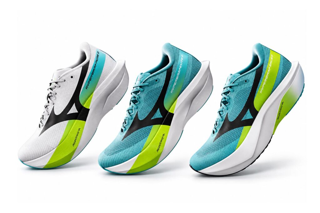 Mizuno Hyperwarp Pure 2, Elite 2 e Racer (immagine TRC / originali Mizuno)